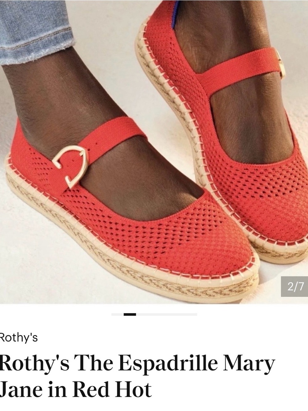 Rothy's Espadrille Mary Jane in Coral Red new 10.5